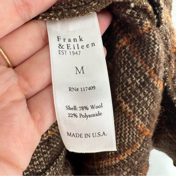 Frank & Eileen Gavin Italian Wool Blend Bouclé Shirt Jacket Shacket Size Medium